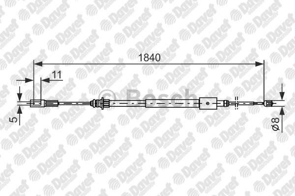 BOSCH 1987477712 Fren Teli 1840 Mm Citroen C5 00-